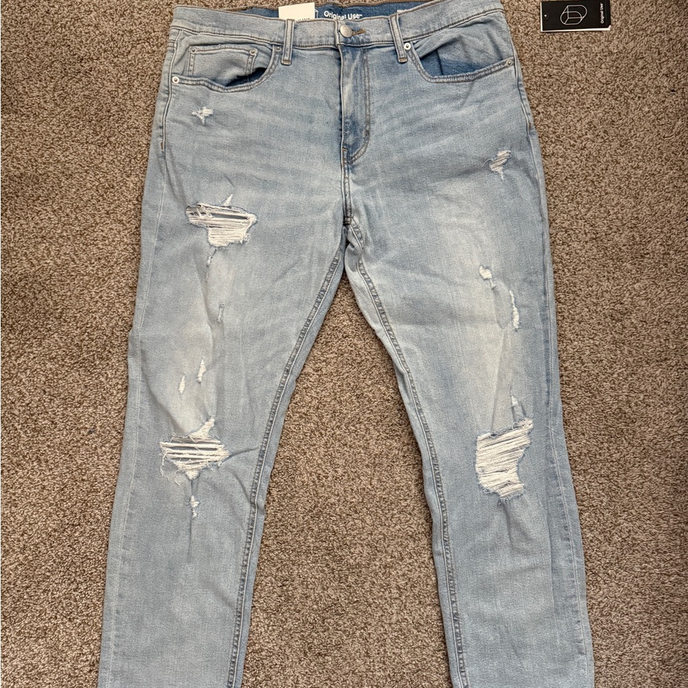 Original Use Light Blue Distressed Skinny Jeans